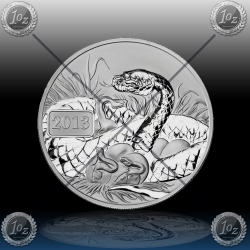 1oz TOKELAU "Year of the Snake" 2013 BU (Prooflike)